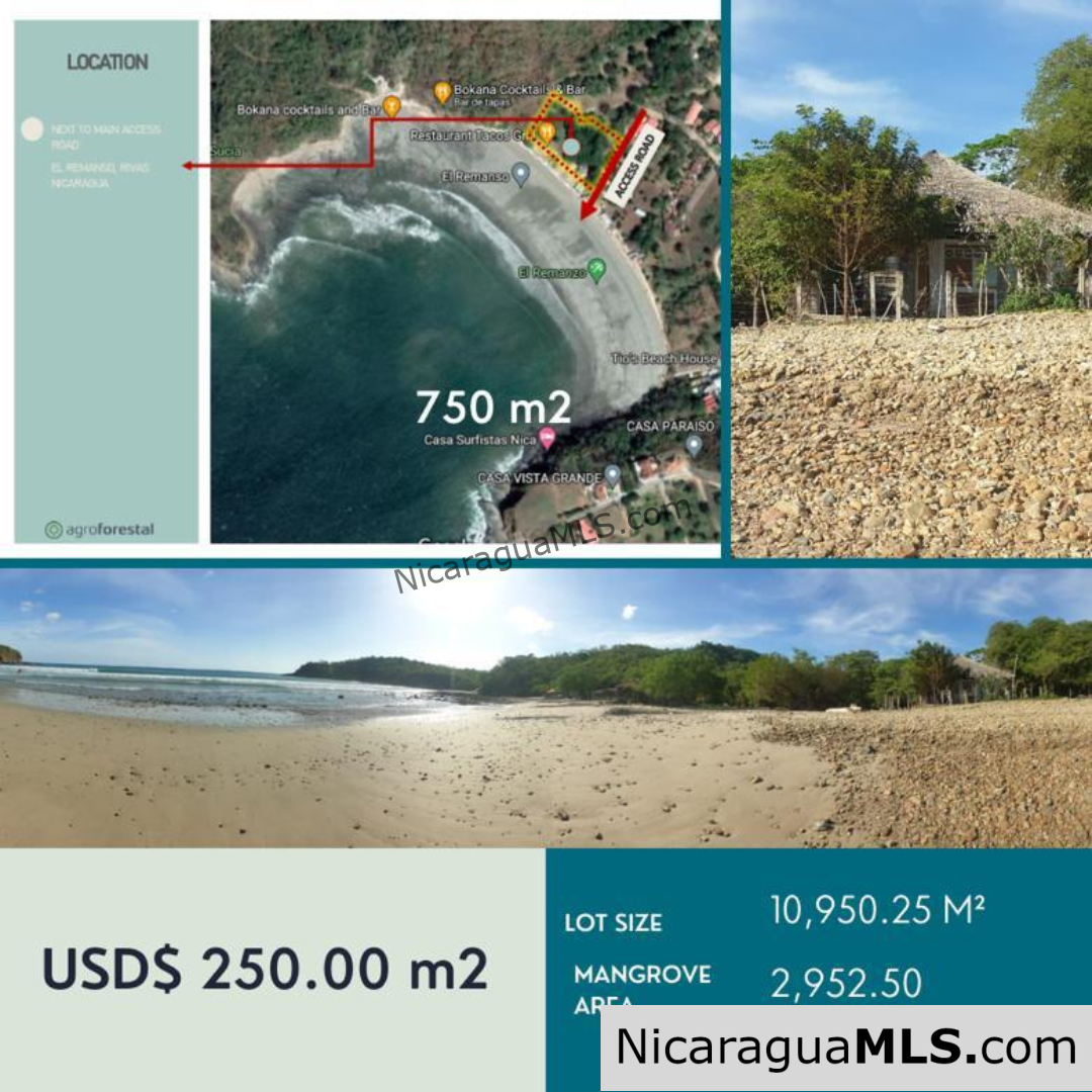 Beachfront Land for Sale located in Playa Remanso San Juan del Sur
